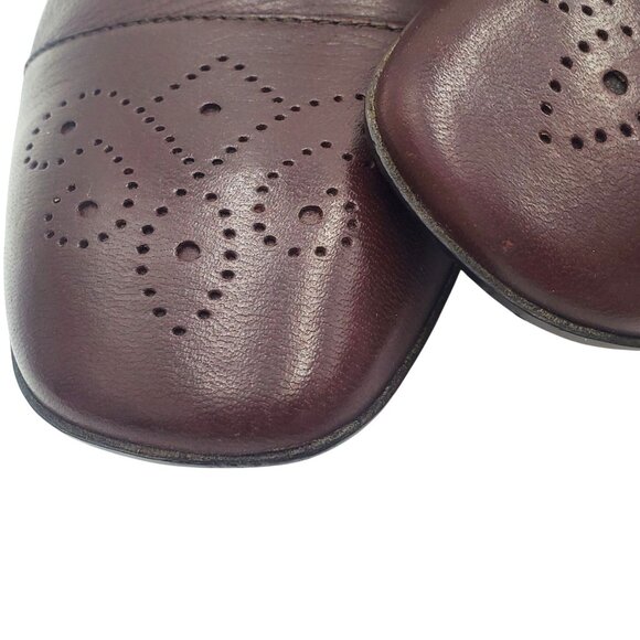 Zegna Men\'s size 10.5 Brown Leather Square Toe Oxford Dress Shoes Italy Handmade main image 11